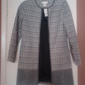H&M Black and White Patterned Coat